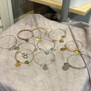Alex And Ani Elegant Gold and Silver‎ Tone  Charm Bracelets